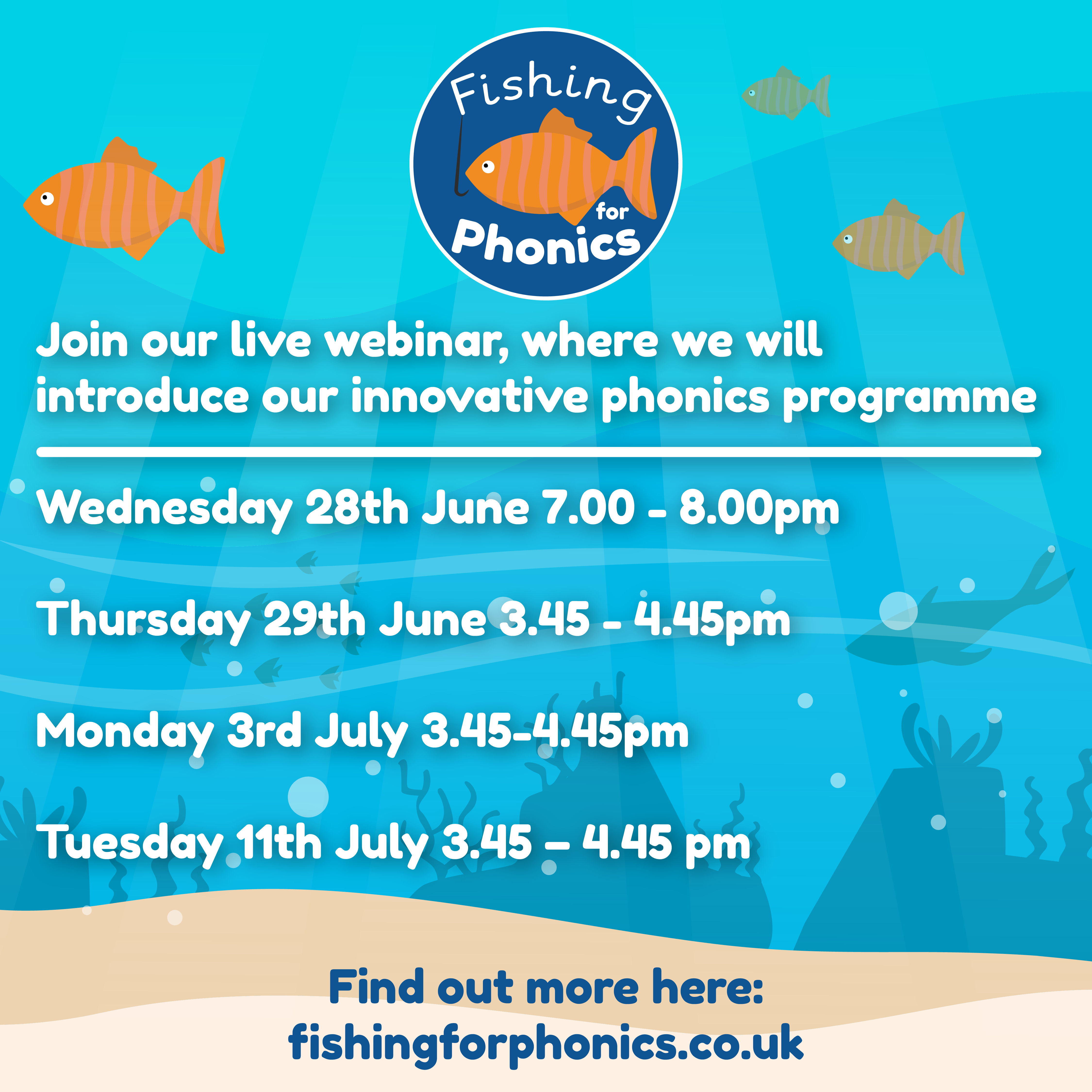 🎣 Join us for our live webinars and reel in the power of phonics! 🌟